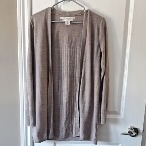 Taupe Pink Open Front Cardigan Sweater Loose Fit No Buttons
